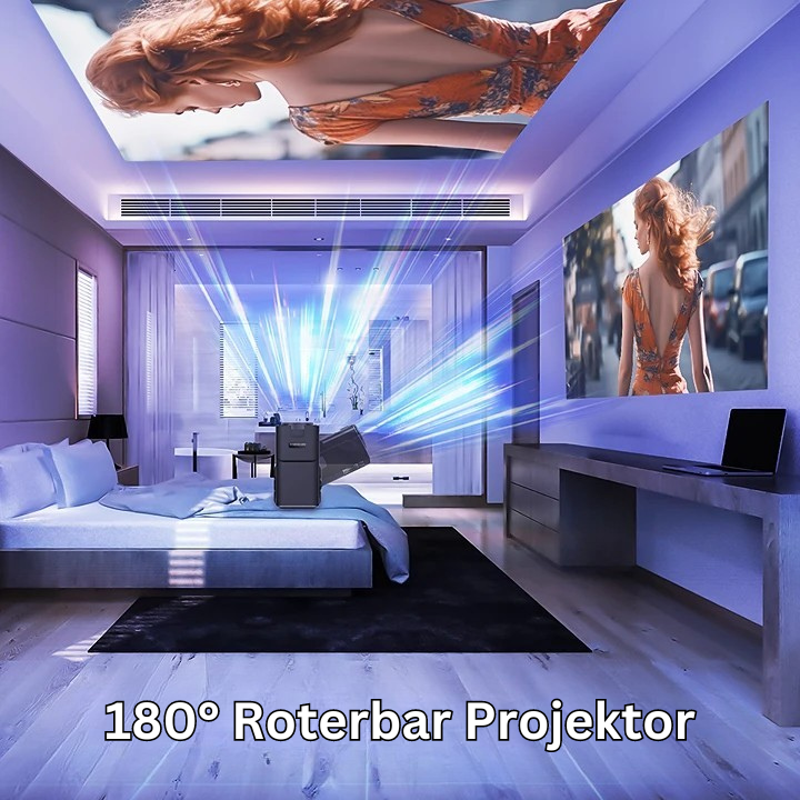 MiniLux Pro 2 - Smart Miniprojektor med Bluetooth och WiFi, Svart (2025 Modell)