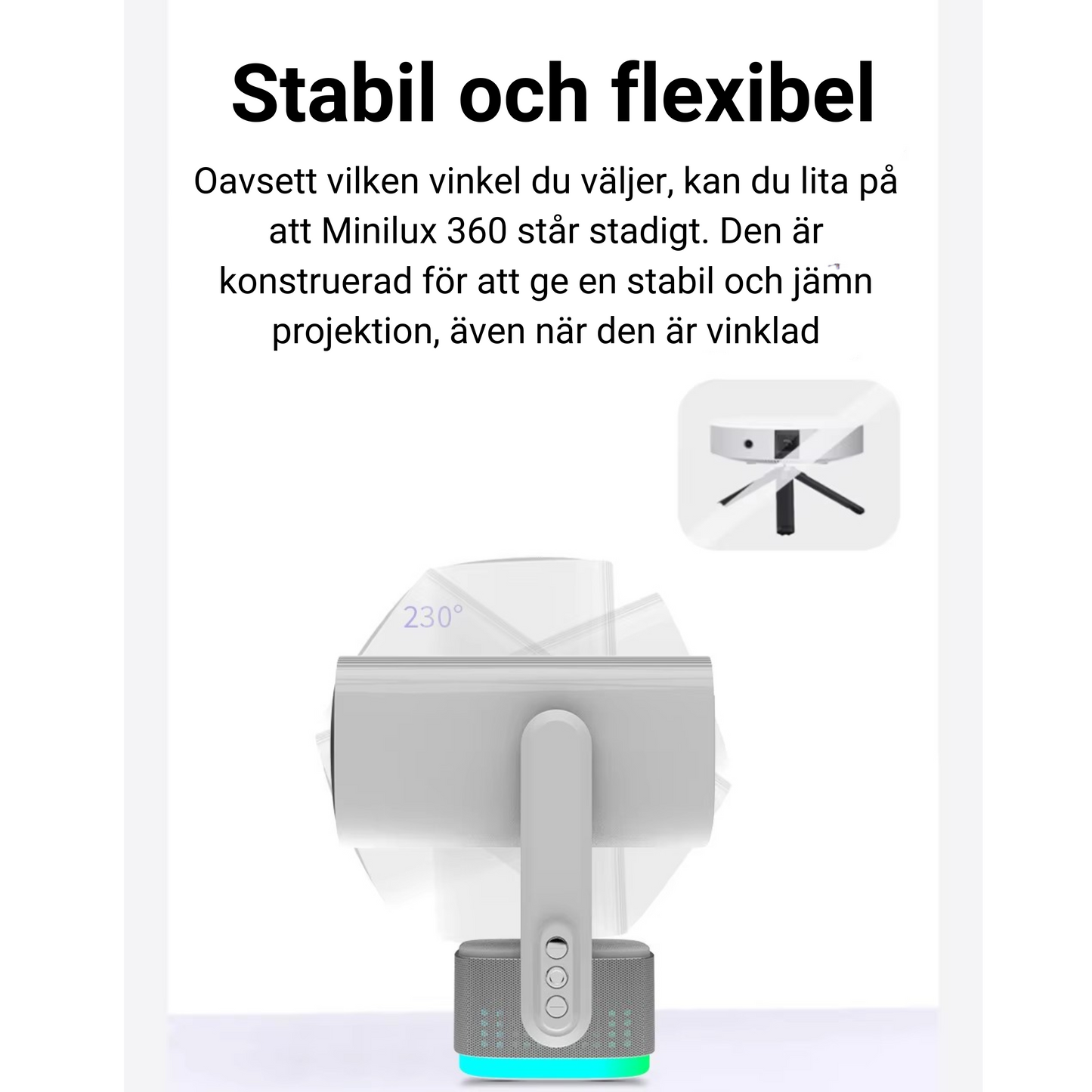 MiniLux 360 - Batteridriven hemmabio med WiFi & 4000+ streamingappar