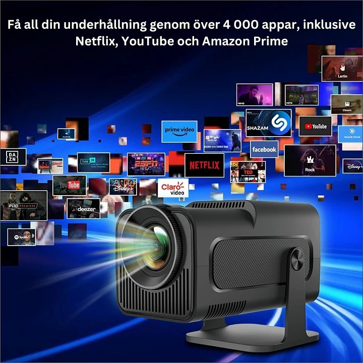MiniLux Pro 2 - Smart Miniprojektor med Bluetooth och WiFi, Vit (2025 Modell)