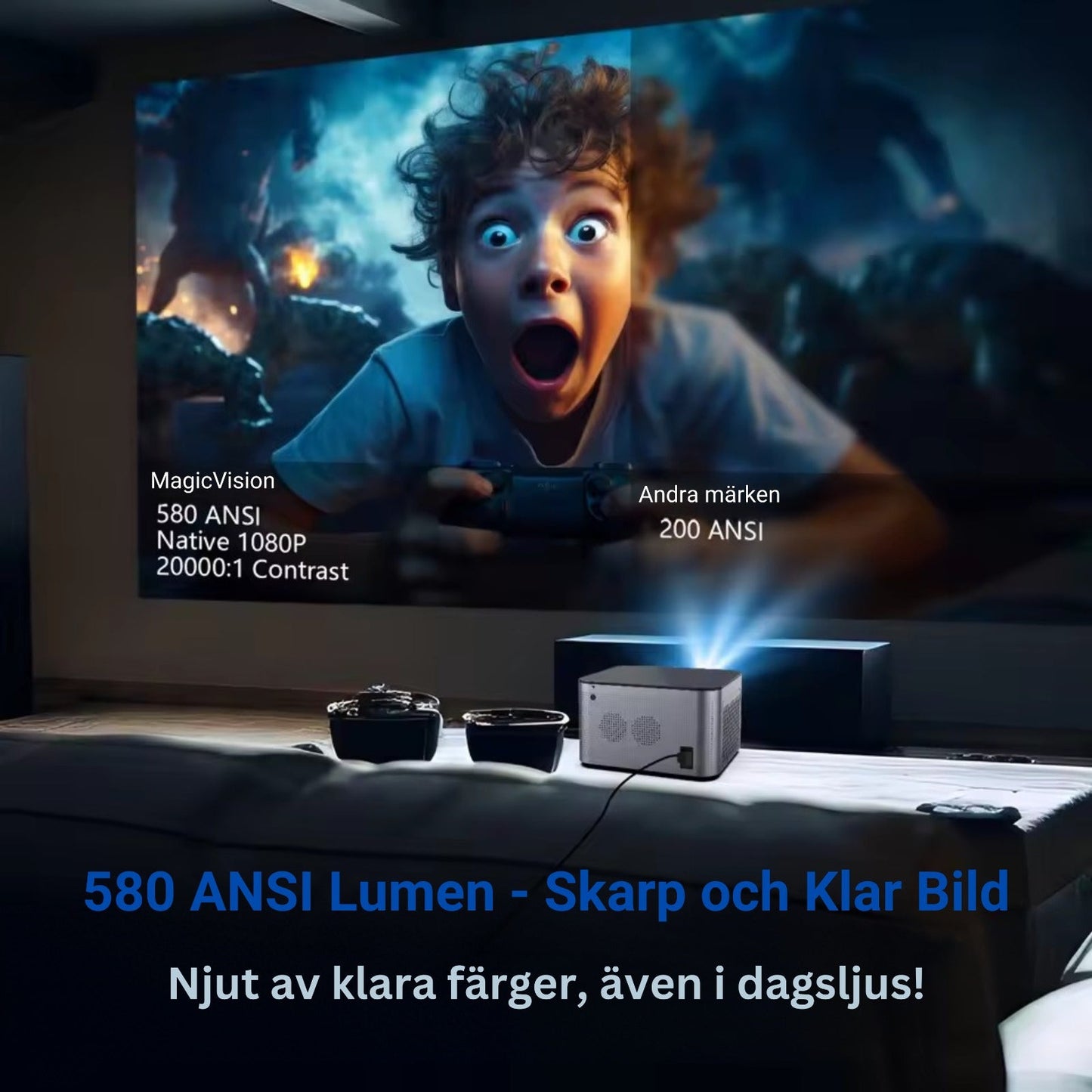 MagicVision - Kraftfull projektor med 580 ANSI-lumen & äkta biokänsla