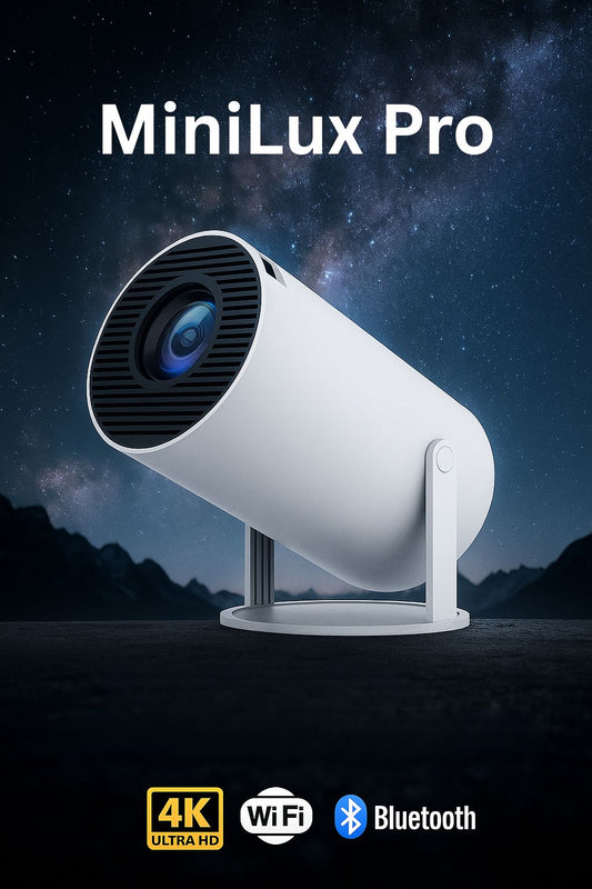 MiniLux Pro - Smart Miniprojektor med Bluetooth och WiFi (2025 Modell)
