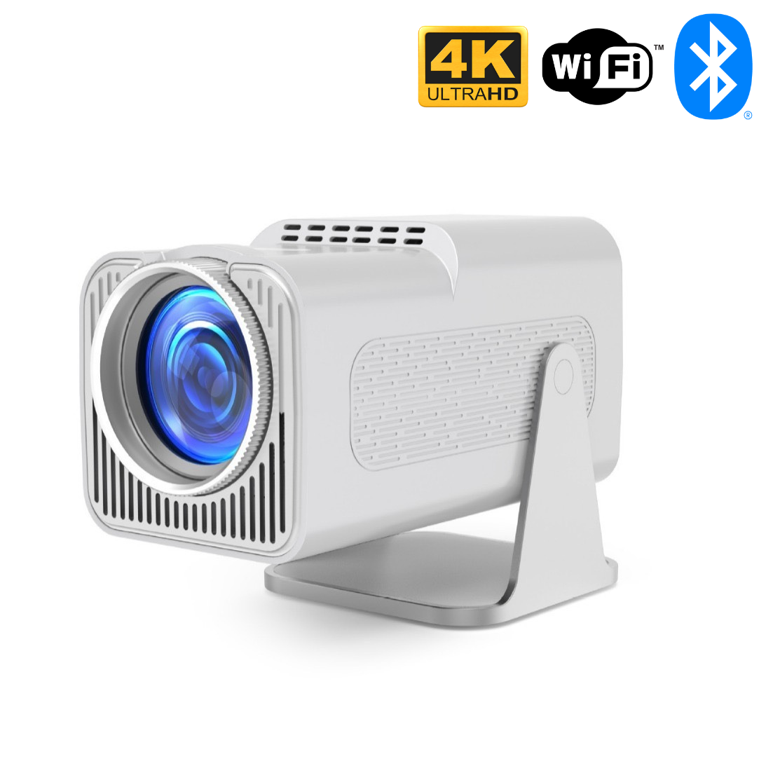 MiniLux Pro 2 - Smart Miniprojektor med Bluetooth och WiFi, Vit (2025 Modell)