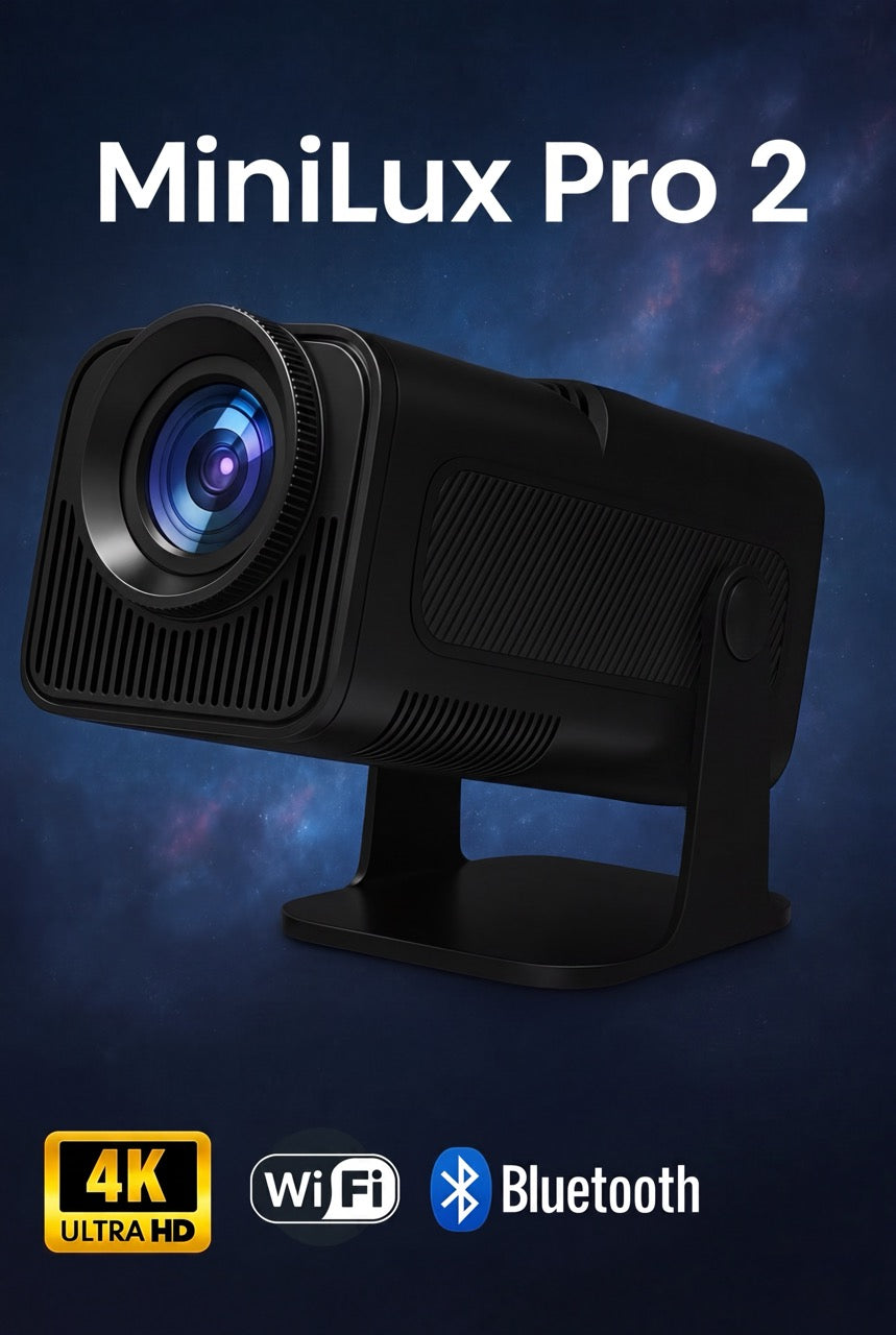 MiniLux Pro 2 - Smart Miniprojektor med Bluetooth och WiFi (2026 Modell)